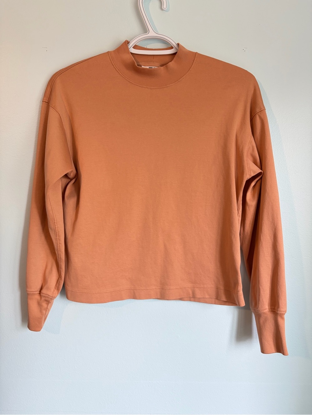 Uniqlo Women’s Mock Neck Long Sleeve Top - Cream Orange - Size XS